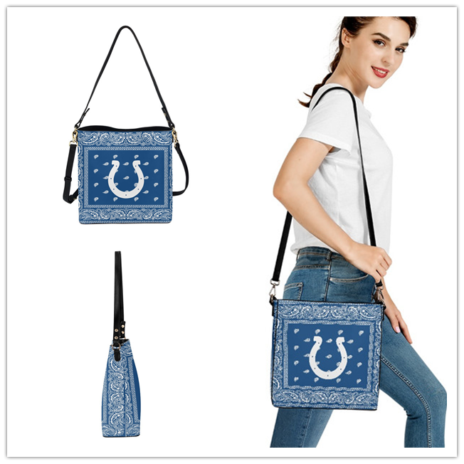 Indianapolis Colts PU Leather Bucket Handbag 001